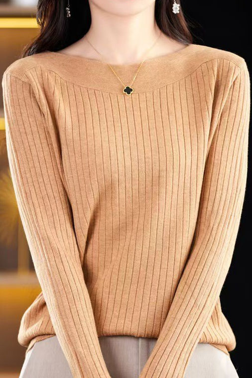 Commuter Casual Off Shoulder Ribbed Knit Top