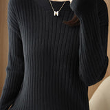 Commuter Casual Off Shoulder Ribbed Knit Top