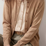 Casual Fake Two-Part Knit Cardigan With Shirt Splicing