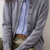 Casual Fake Two-Part Knit Cardigan With Shirt Splicing