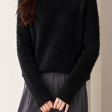 Casual Brushed Fleece High Neck Knit Sweater