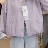 Casual Striped Spliced Drawstring Jacket