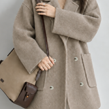 Elegant Suit Collar Double-Faced Cashmere Coat