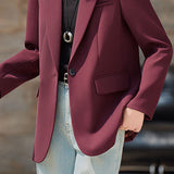Elegant Commuter Lapel Back Slit Blazer