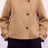 Casual Stand Collar Asymmetric Button Short Long Sleeve Jacket