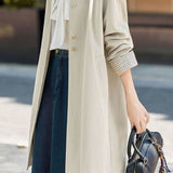 Casual Lapel Single‑Breasted Long Sleeve Trench Coat