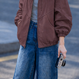 Casual Drawstring Hooded Zip Long Sleeve Coat