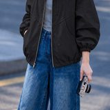 Casual Drawstring Hooded Zip Long Sleeve Coat