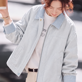 Casual Commuter Color‑Block Lapel Long Sleeve Jacket