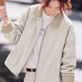 Casual Commuter Color‑Block Lapel Long Sleeve Jacket