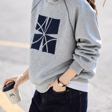 Casual Hooded Geometric Print Long Sleeve Sweatshirt