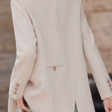 Elegant Notched Lapel Double Breasted Long Sleeve Blazer