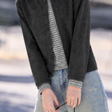 Casual Fake Two-Piece Stripe Spliced Knit Sweater
