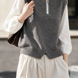 Casual Fake Two-Piece Spliced Round Neck Knit Sweater