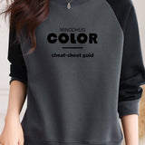 Casual Color Block Letter Print Raglan Long Sleeve Sweatshirt