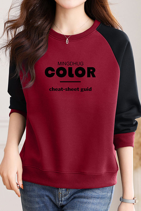 Casual Color Block Letter Print Raglan Long Sleeve Sweatshirt