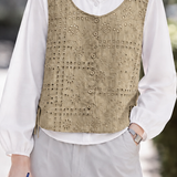 Pastoral Vintage Floral Hollow Embroidery Fake Two-Piece Top