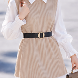 Casual Fake Two-Piece Knit Vest Spliced Midi Dress