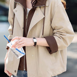 Casual Fake Two-Piece Hooded Long Sleeve Jacket