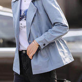 Casual Lapel Double Breasted Long Sleeve Trench Coat