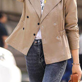Casual Lapel Double Breasted Long Sleeve Trench Coat