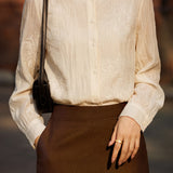 Floral Embroidered Beaded Crew Neck Blouse