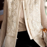 Elegant Sequin Embroidered Jacquard Vest