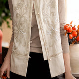 Elegant Sequin Embroidered Jacquard Vest