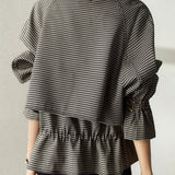 Vintage Houndstooth Drawstring Waist Jacket