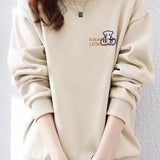 Casual Bear Graphic Crew Neck Sweatshirt