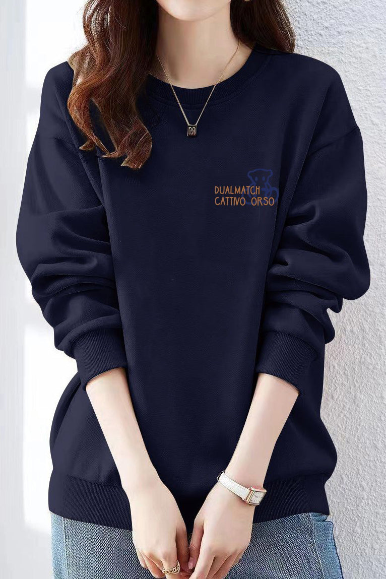 Casual Bear Graphic Crew Neck Sweatshirt
