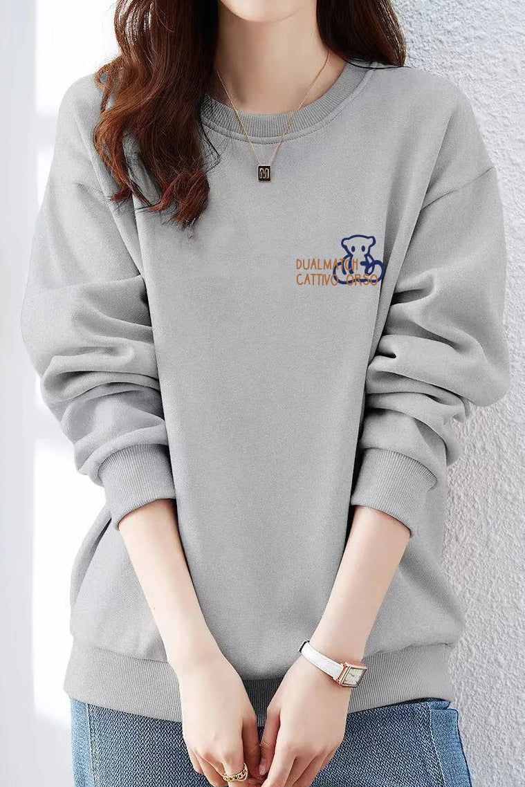 Casual Bear Graphic Crew Neck Sweatshirt