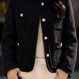 Elegant Frayed Fringe Tweed Jacket