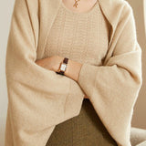 Elegant Batwing Sleeve 100% Wool Knit Shawl