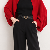Elegant Batwing Sleeve 100% Wool Knit Shawl