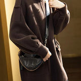 Casual Stand Collar Zip-Up Drawstring Jacket with Epaulets