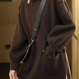 Casual Stand Collar Zip-Up Drawstring Jacket with Epaulets