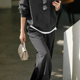 Casual Half Zip Wide Leg Pants Set