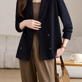 Versatile Double Breasted Seam Detail Knit Cardigan
