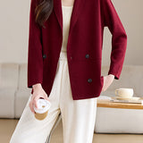 Versatile Double Breasted Seam Detail Knit Cardigan
