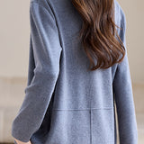 Versatile Double Breasted Seam Detail Knit Cardigan