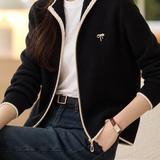 Versatile Bow Detail Trim Knit Cardigan