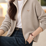 Versatile Bow Detail Trim Knit Cardigan