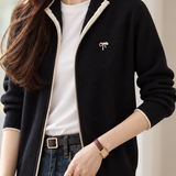 Versatile Bow Detail Trim Knit Cardigan