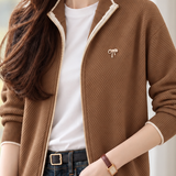 Versatile Bow Detail Trim Knit Cardigan
