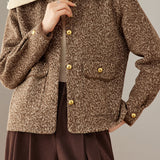 Chic Knit Wide Collar Wool Blend Coat