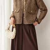 Chic Knit Wide Collar Wool Blend Coat