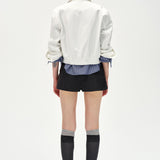 Casual Stand Collar Colorblock Polka Dot Jacket