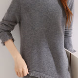 Elegant Fringe Knit Sweater and Skirt Set