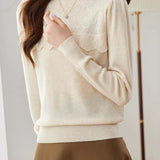 Chic Mock Neck Rhinestone Cable Knit Sweater